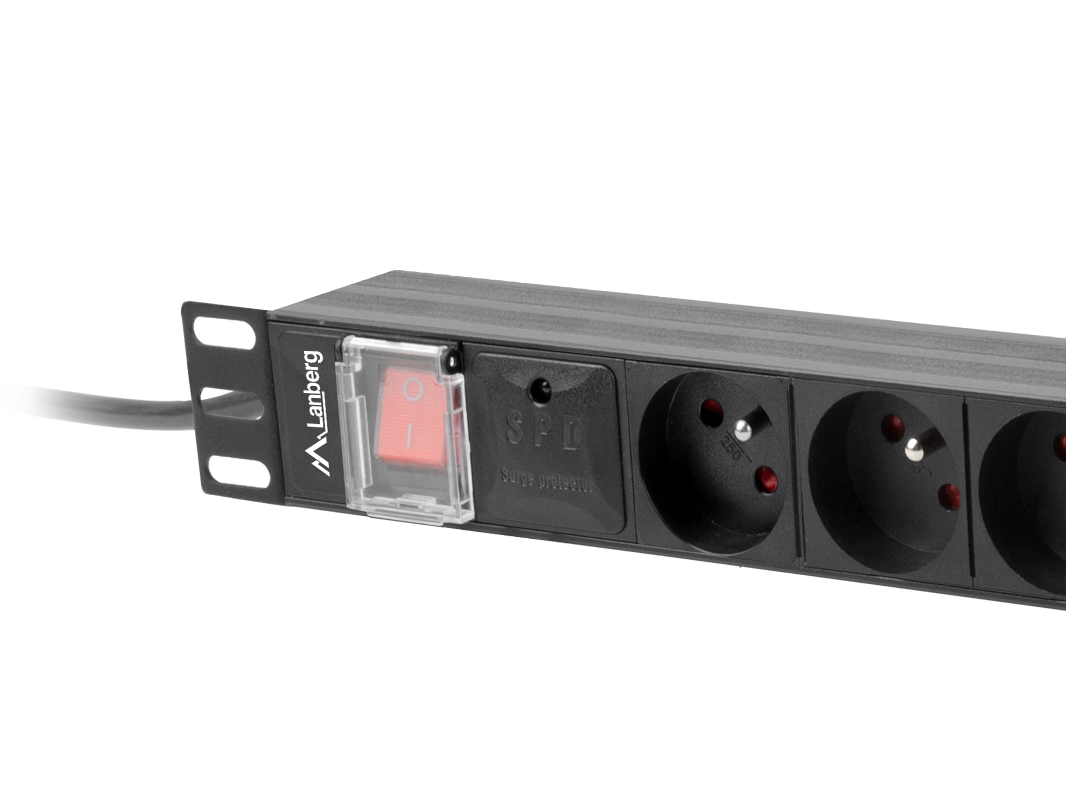 LANBERG POWER STRIP PDU RACK 19" (1U, 16A, 8X 230V PL, 2m)