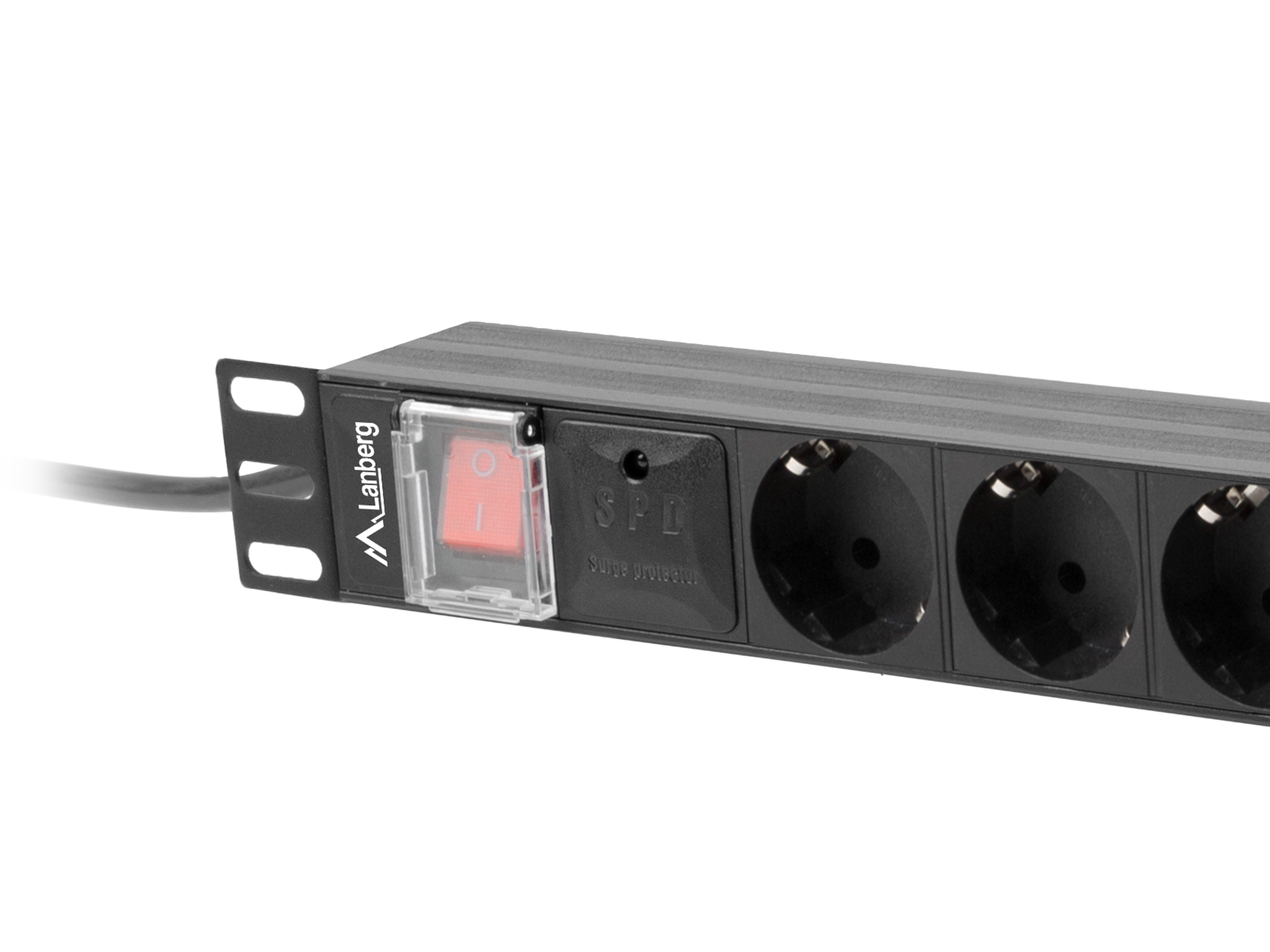 Lanberg PDU-08F-0200-BK power distribution unit (PDU) 8 AC outlet(s) 1U Black