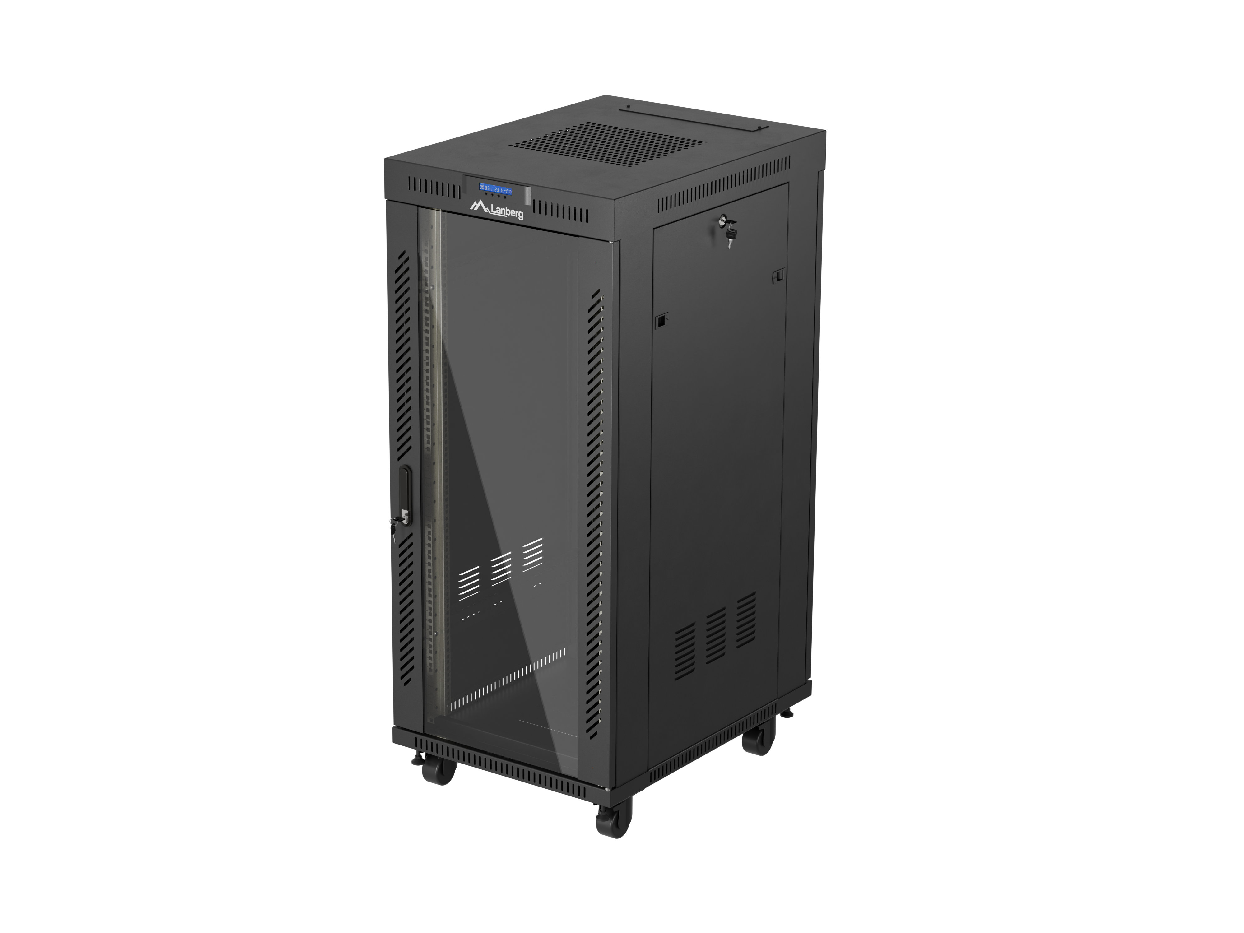 Lanberg FF01-6827-12BL rack cabinet 27U Freestanding rack Black