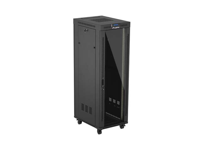 LANBERG 19 37U 600x800 freist. LCD Glastür (FlatPack) sw (Speditionsversand)