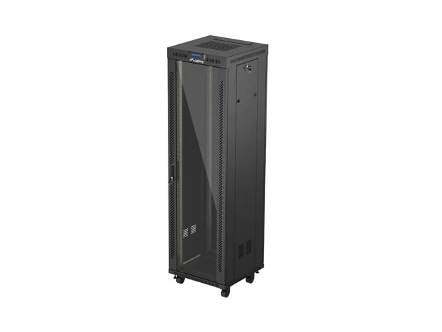 LANBERG 19" 42U 600x600 freist. LCD Glastür V2 (FlatPack) sw (Speditionsversand)