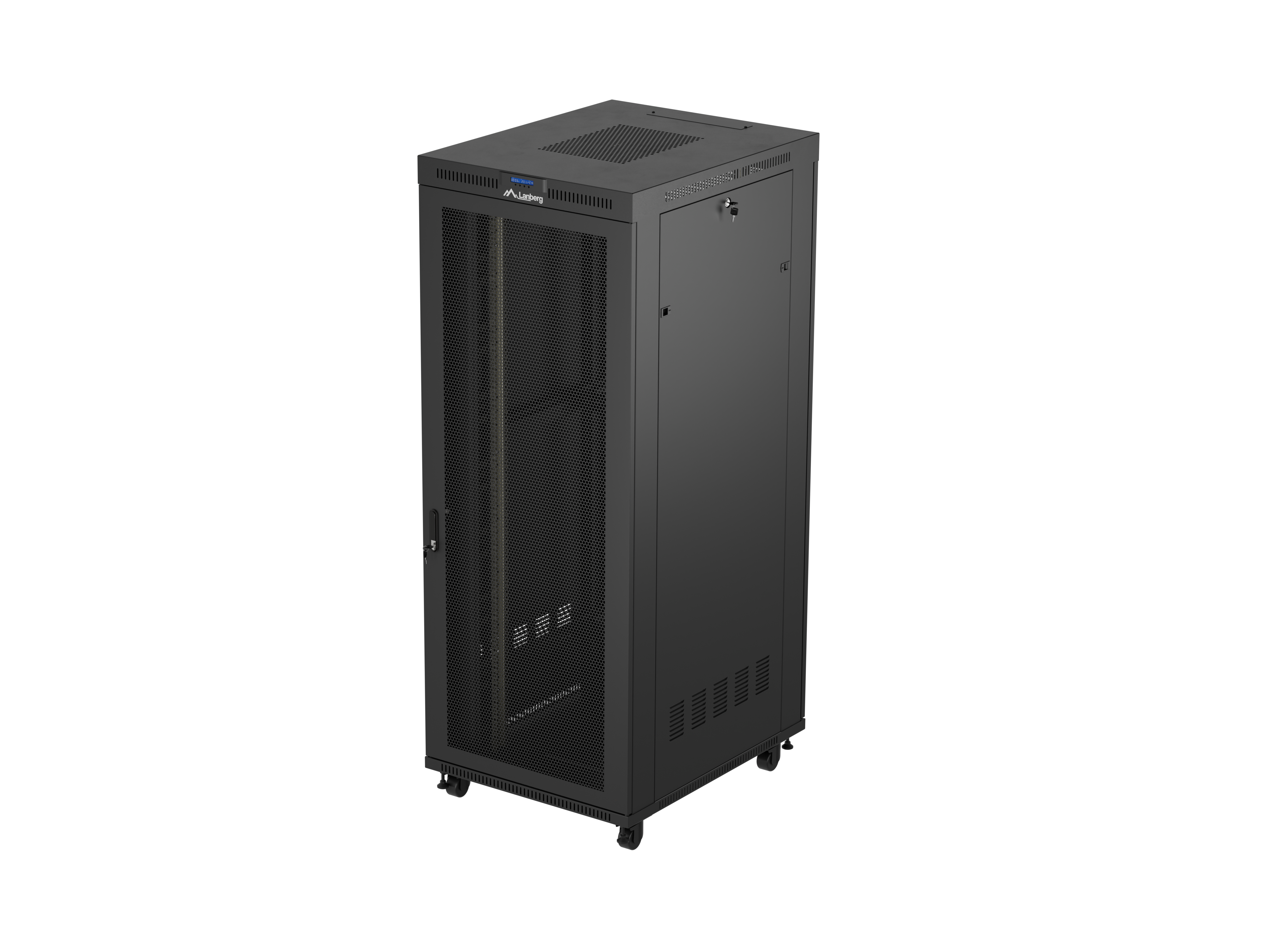 STANDING RACK CABINET 19" 42U 800X1000 BLACK LANBERG PERFORATED LCD DOOR (FLAT PACK)