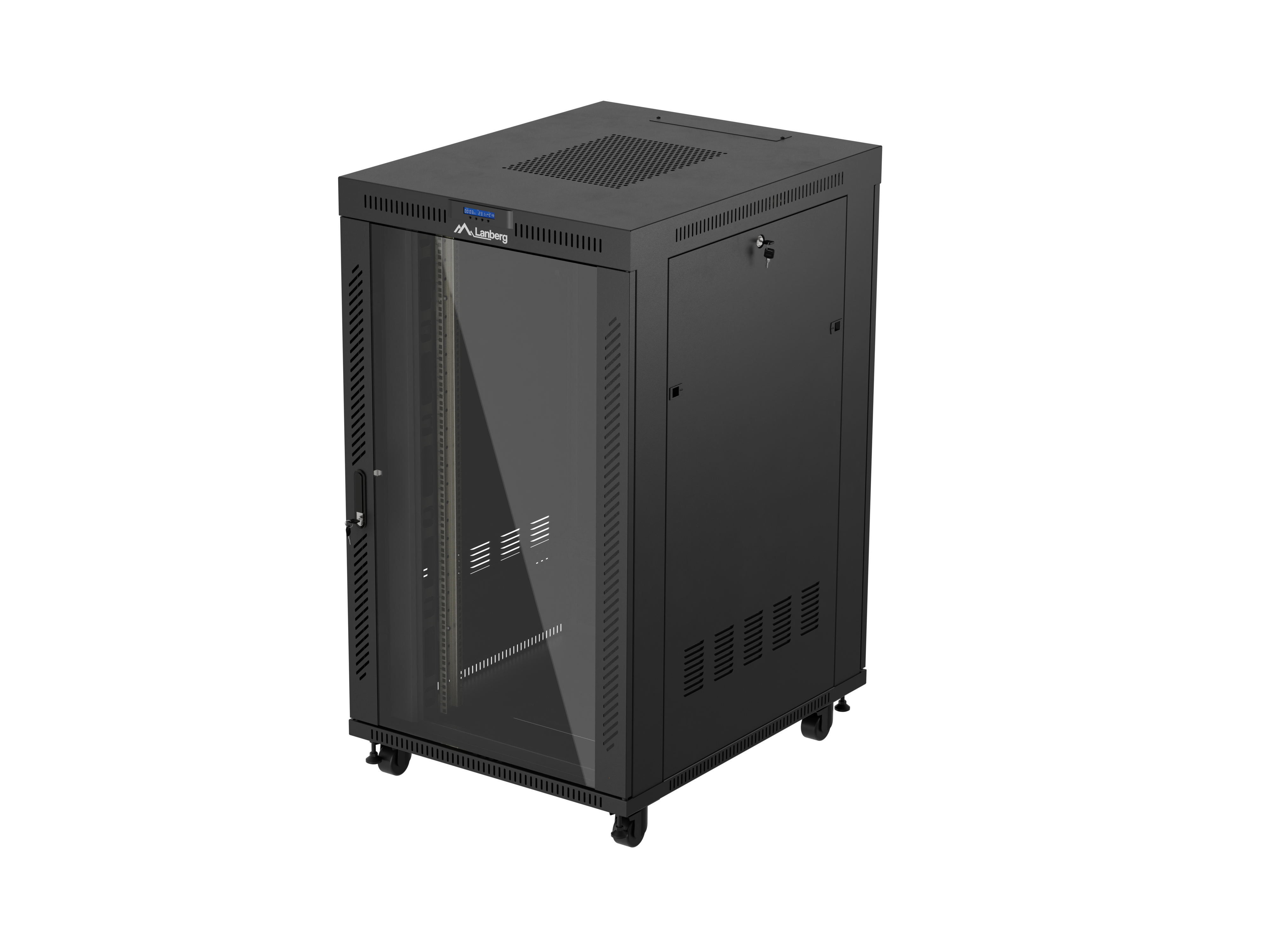 Lanberg FF01-8027-12BL rack cabinet 27U Freestanding rack Black