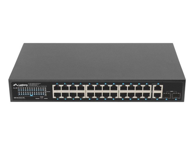 LANBERG Switch 24-Port 1Gb PoE+/&shy;2xGb 2xSFP Rack 19" 250W