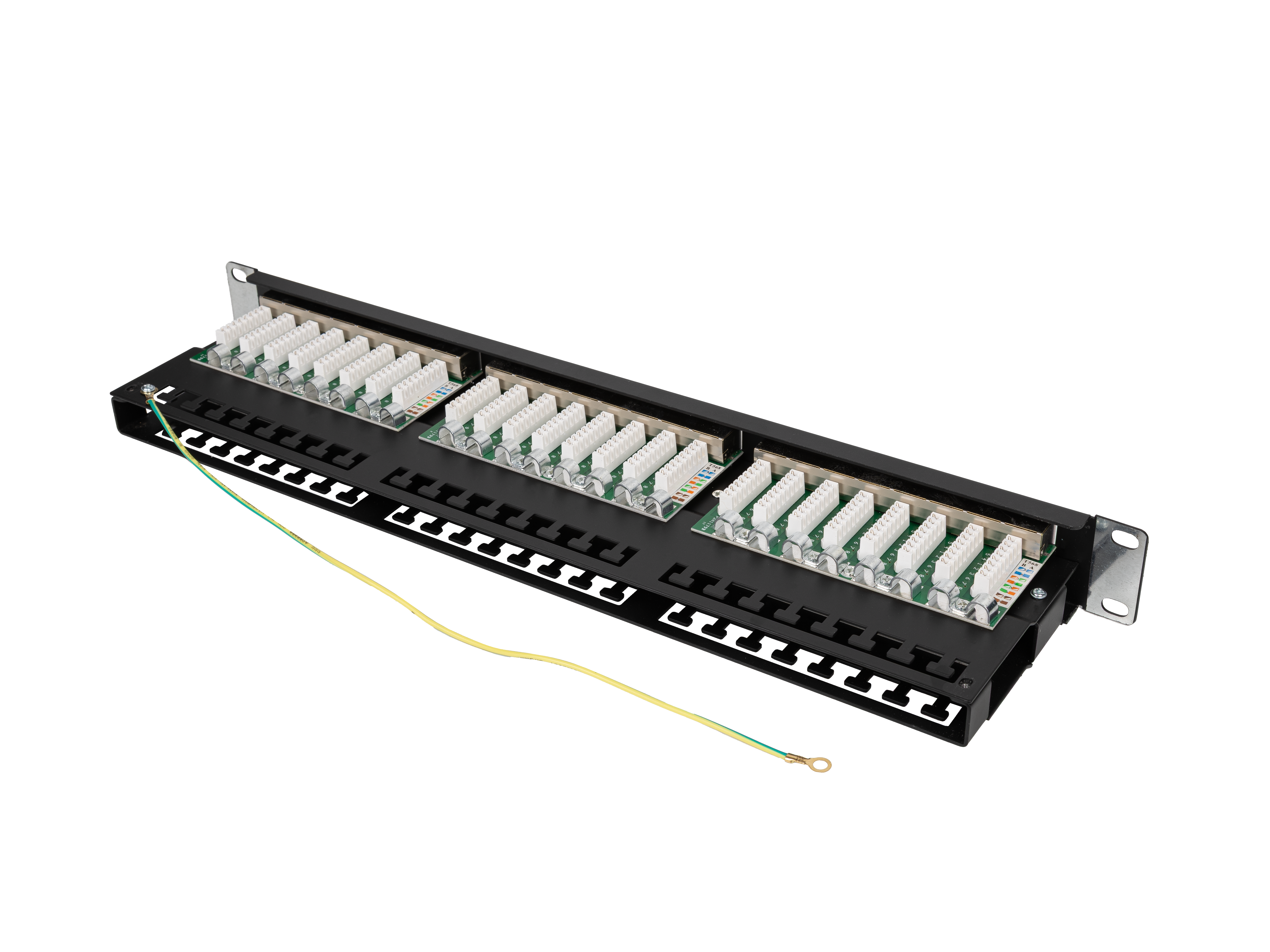 PATCH PANEL 48 PORT 1U 19 CAT.5E FTP SHIELDED BLACK LANBERG