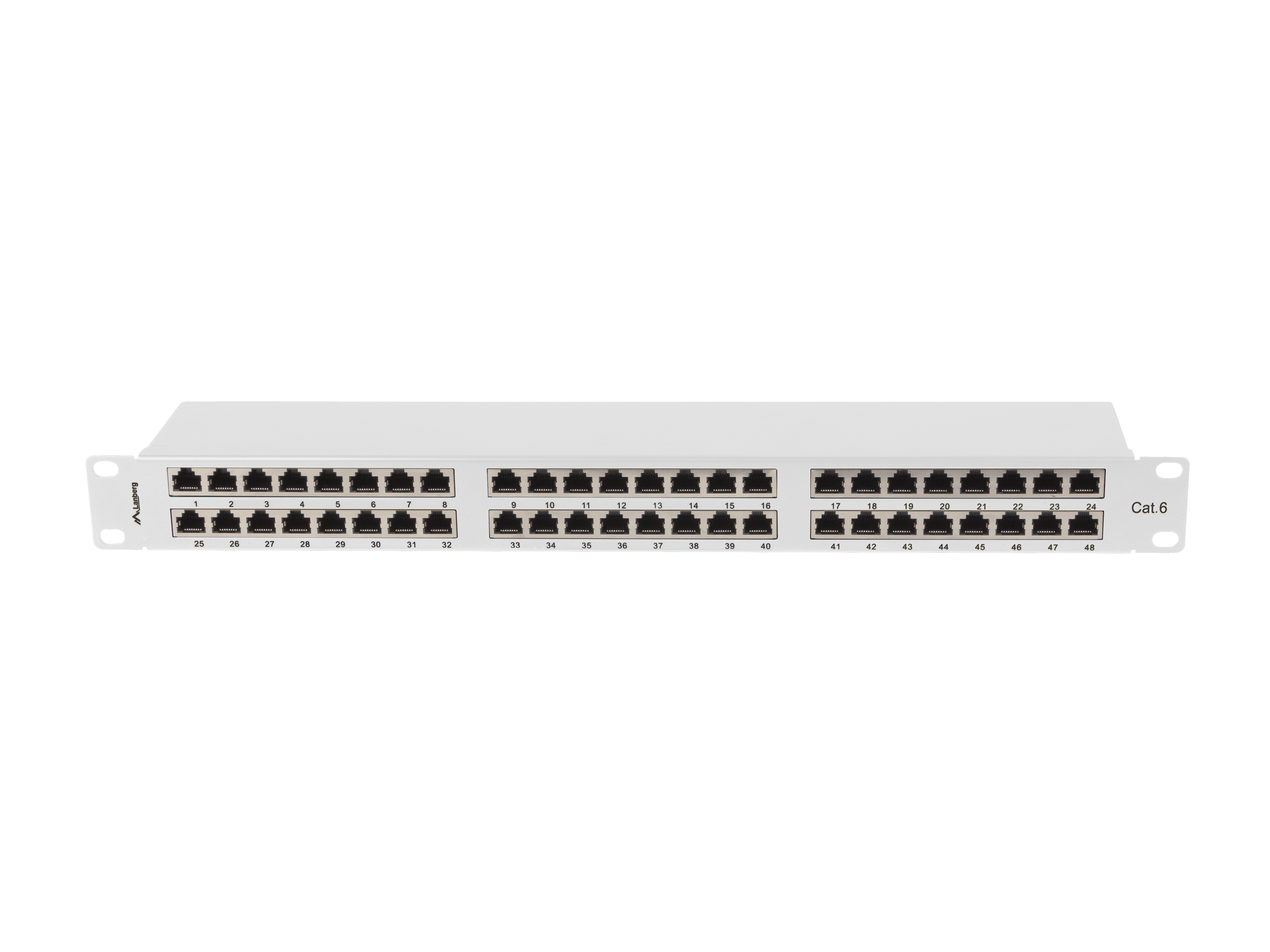 PATCH PANEL 48 PORT 1U 19 CAT6 FTP SHIELDED GRAY LANBERG