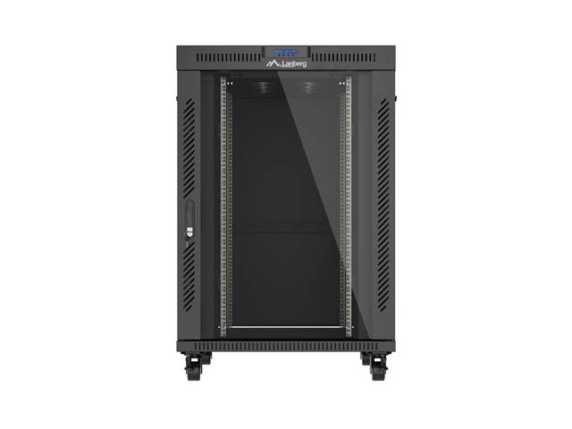 LANBERG 19" 22U 800x1000 freist. LCD Glastür (FlatPack) sw (Speditionsversand)