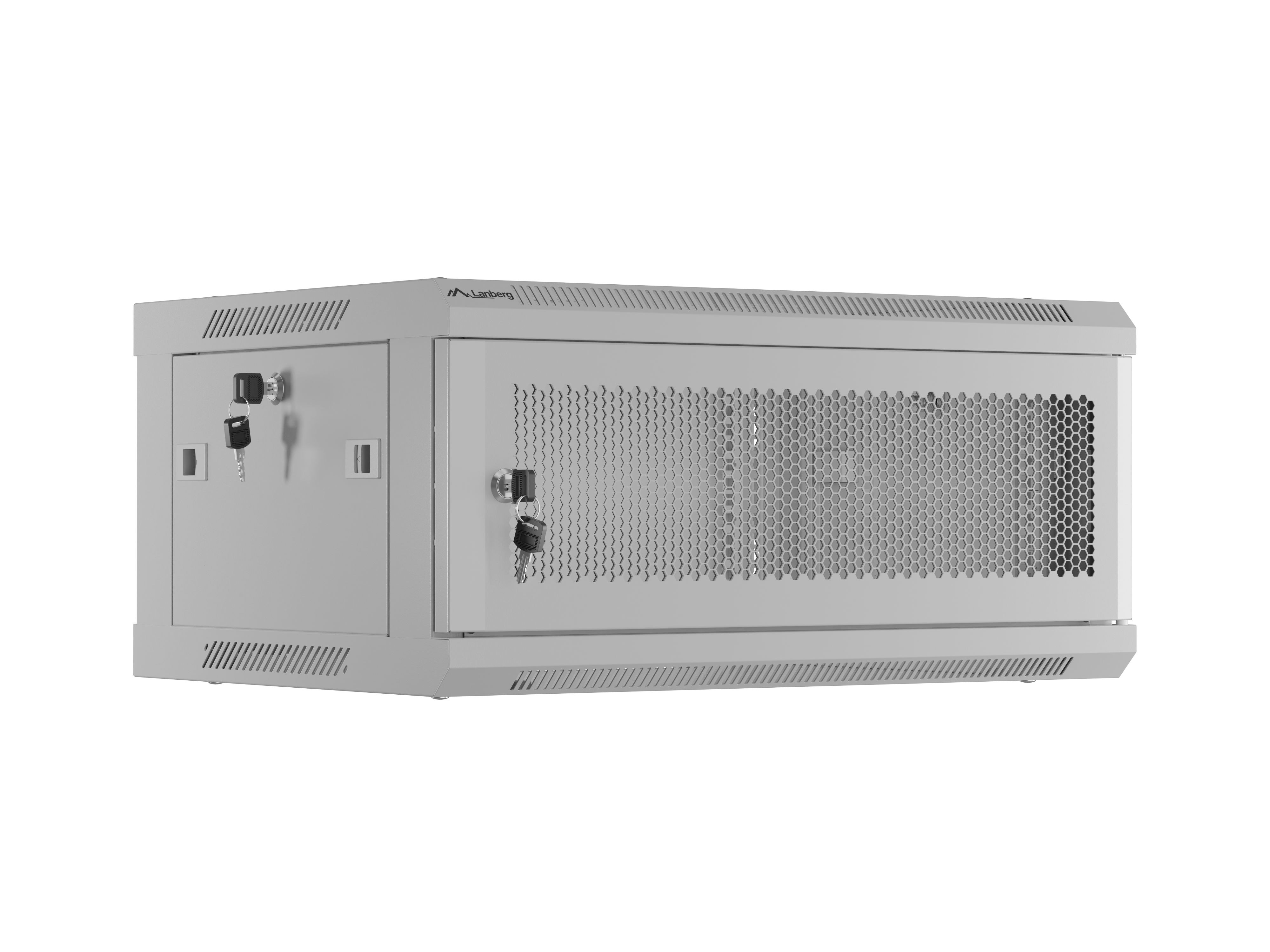 WALL-HUNG RACK CABINET 19" 4U 600X450 GREY PERFORATED DOOR LANBERG (FLAT PACK)