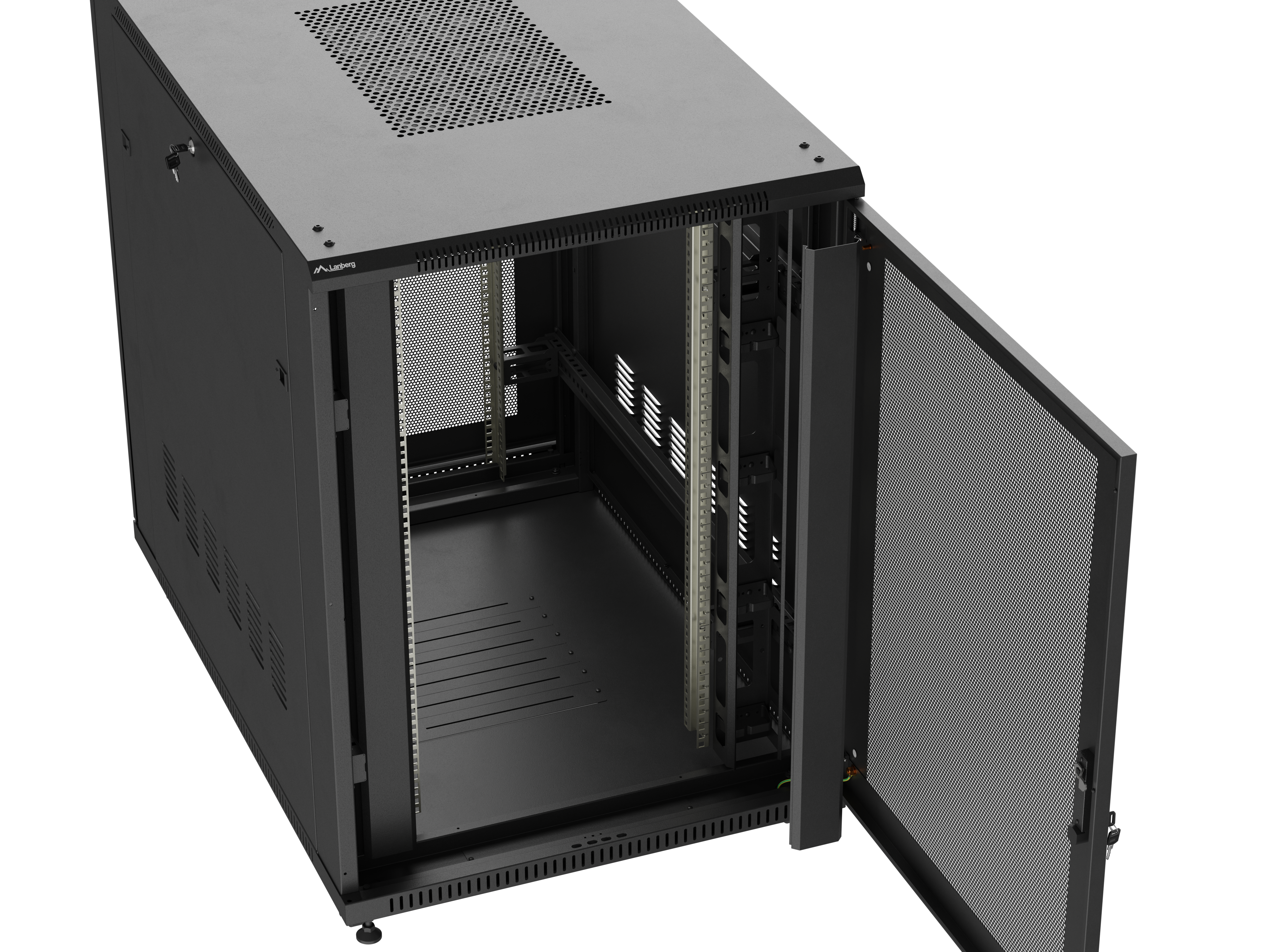 19" 22U 800x1200 black standing rack cabinet