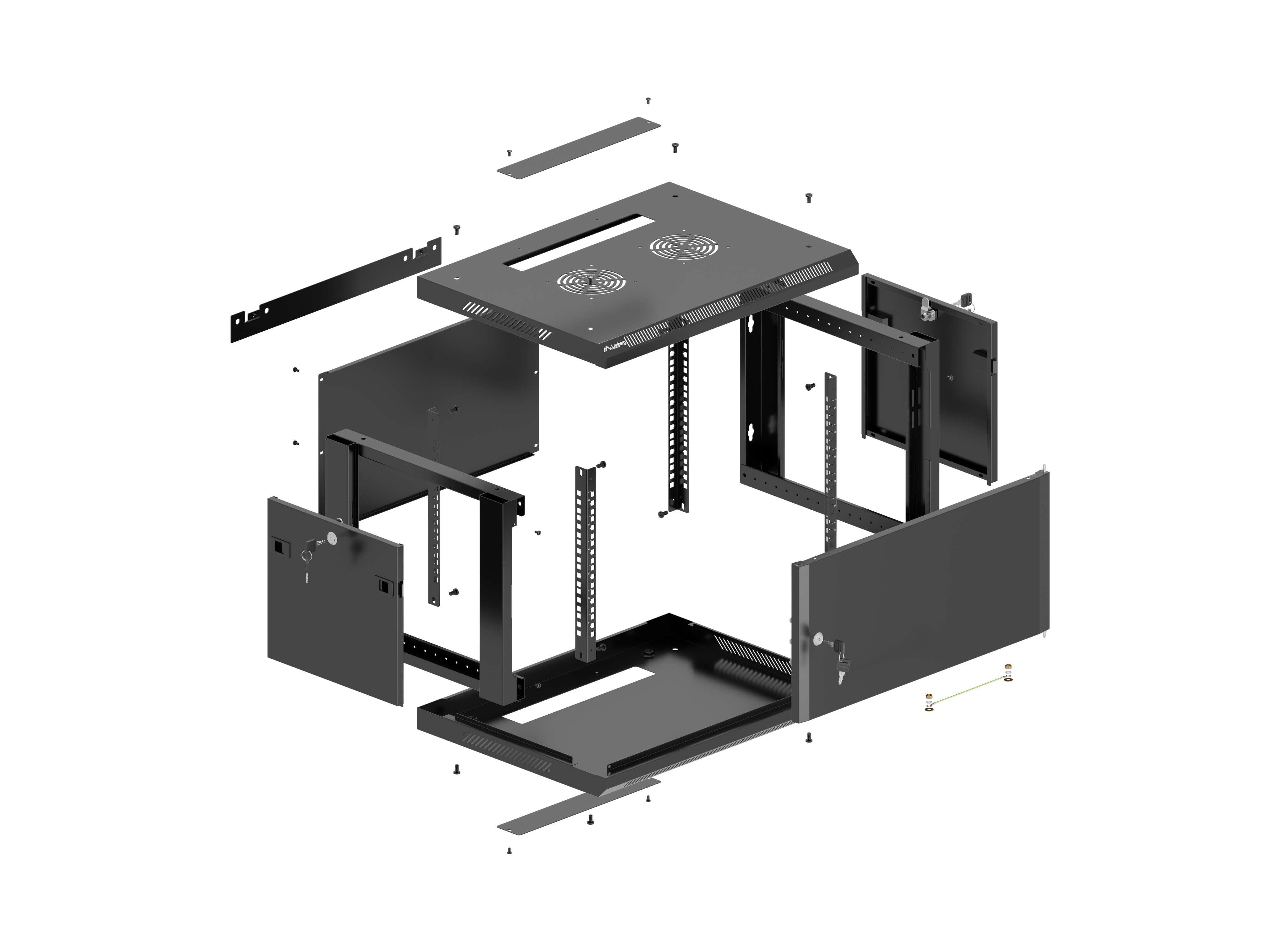 Lanberg WF01-6404-00B rack cabinet 4U Wall mounted rack Black