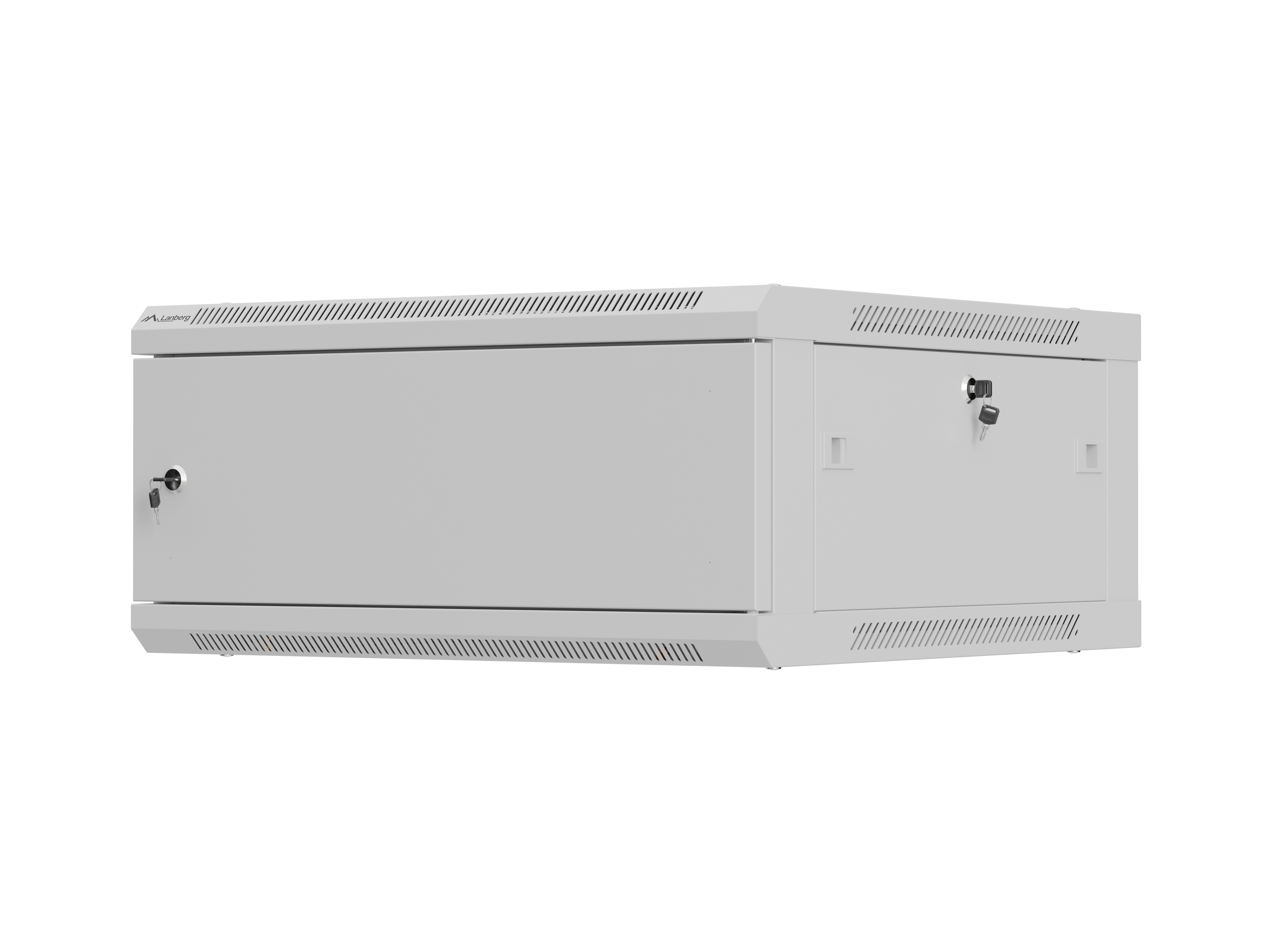 LANBERG WALL-MOUNTED INSTALLATION RACK CABINET 19" 4U 600X600 GREY, METAL DOOR (FLAT PACK)