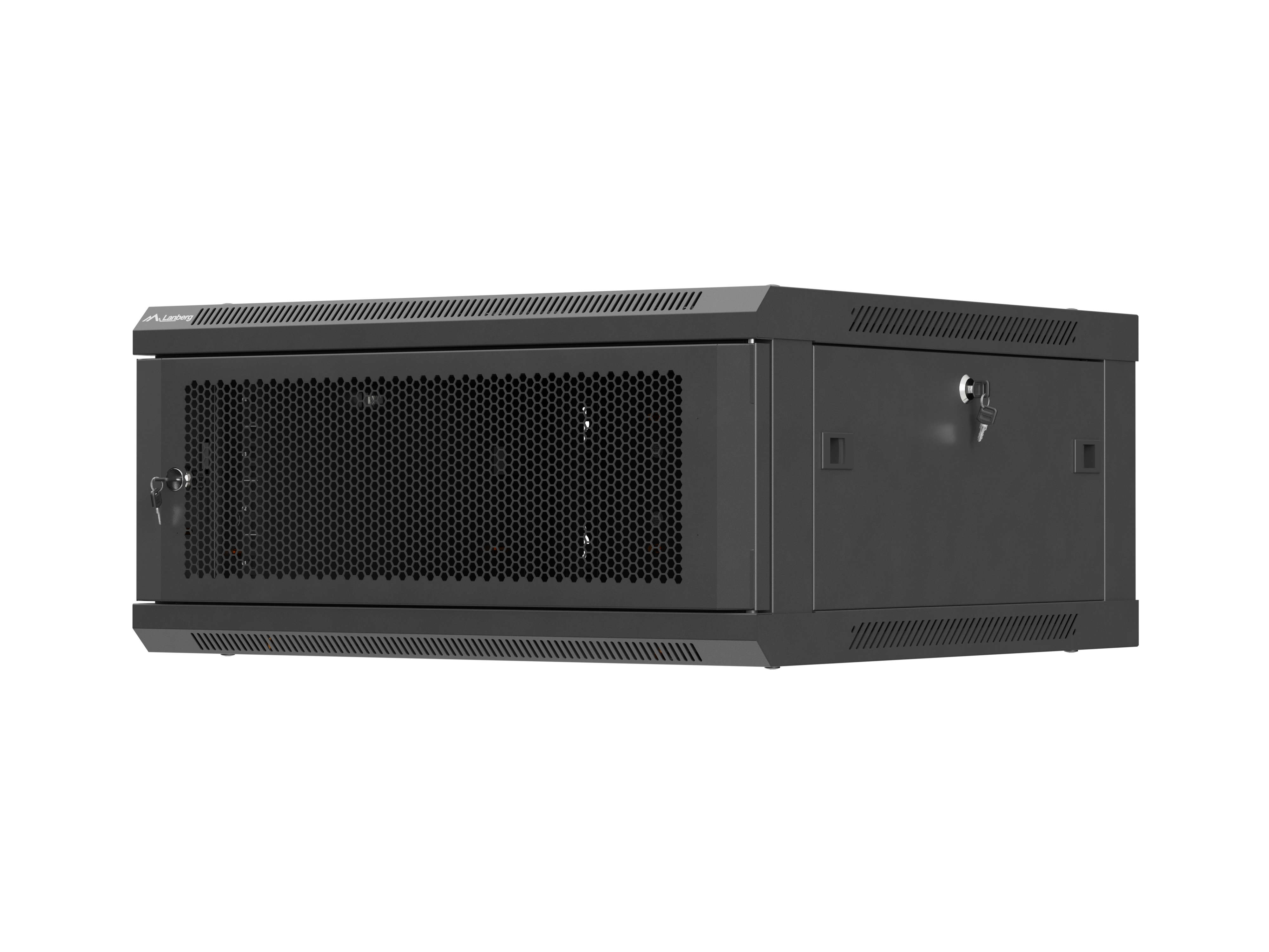 LANBERG WALL-MOUNTED INSTALLATION RACK CABINET 19" 4U 600X600 BLACK, PERFORATED DOOR (FLAT PACK)
