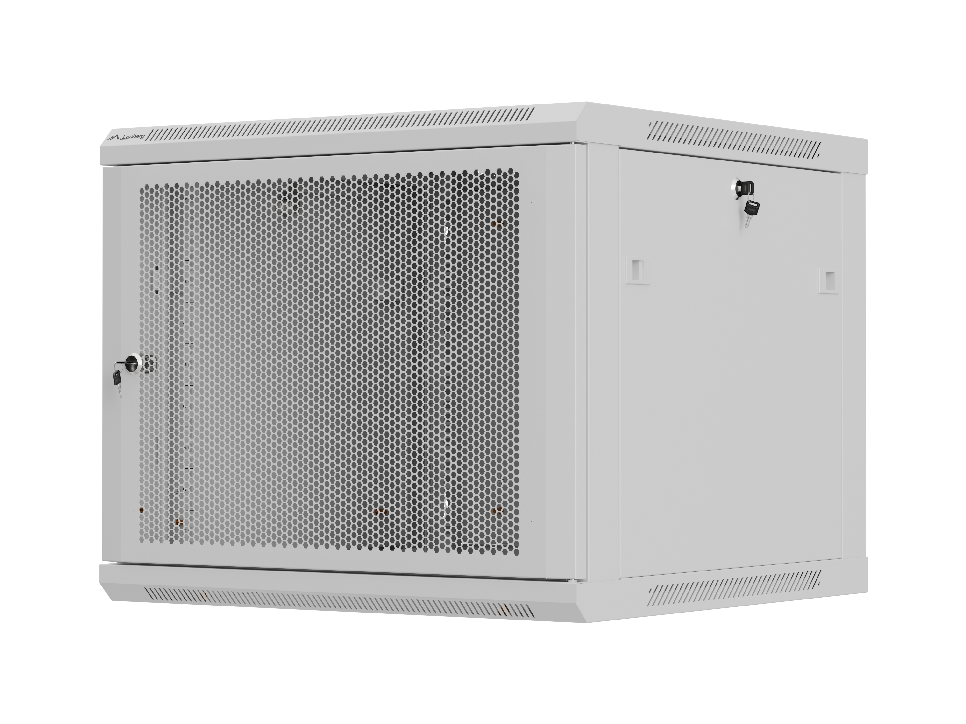 Wall-Mounted Rack Cabinet 19 9U 600x600 Grey Perforated Door Lanberg (Flat Pack)