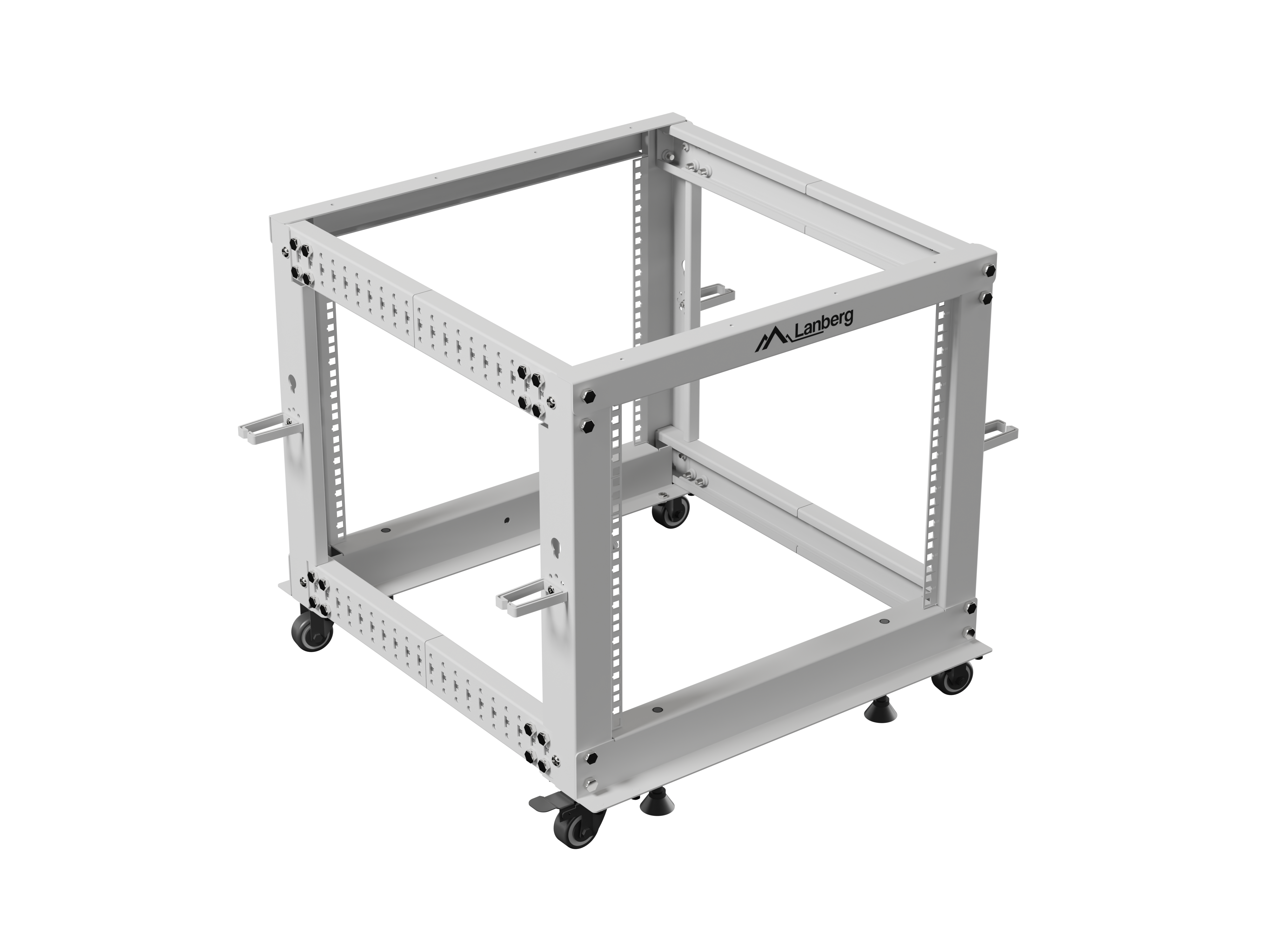 LANBERG OPEN RACK 19" 9U 600X600-1100 ADJUSTABLE GREY