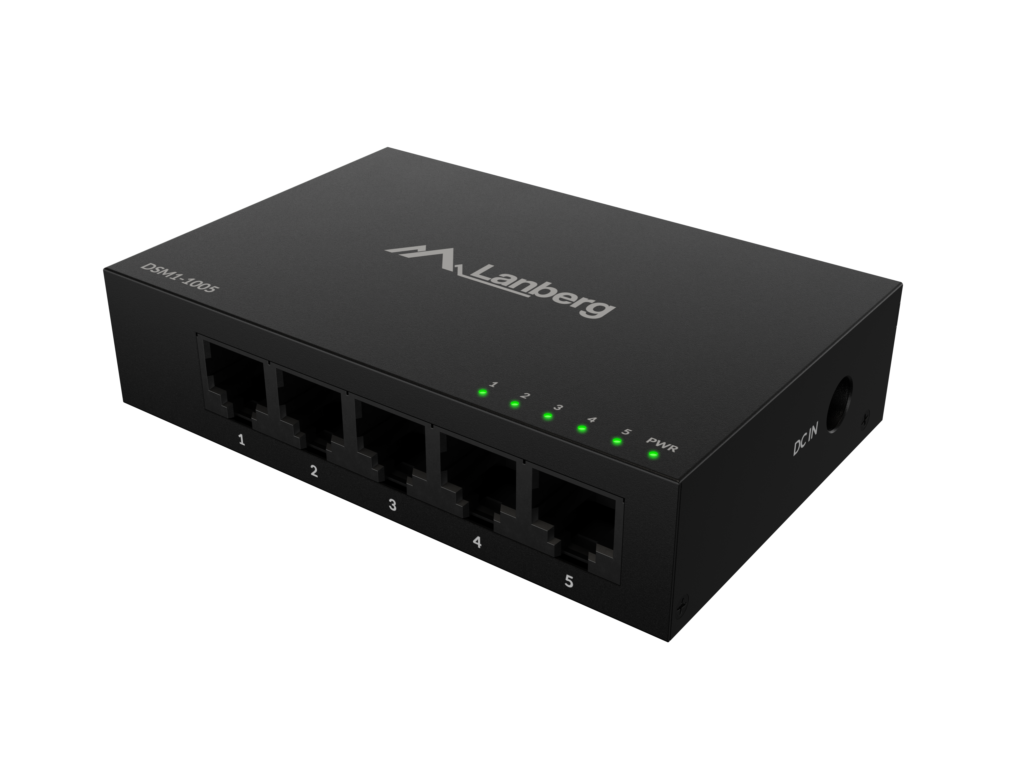 LANBERG DSM1-1005 SWITCH 5X 1GB/S UNMANAGED GIGABIT ETHERNET DESKTOP 12V (METAL CASE)