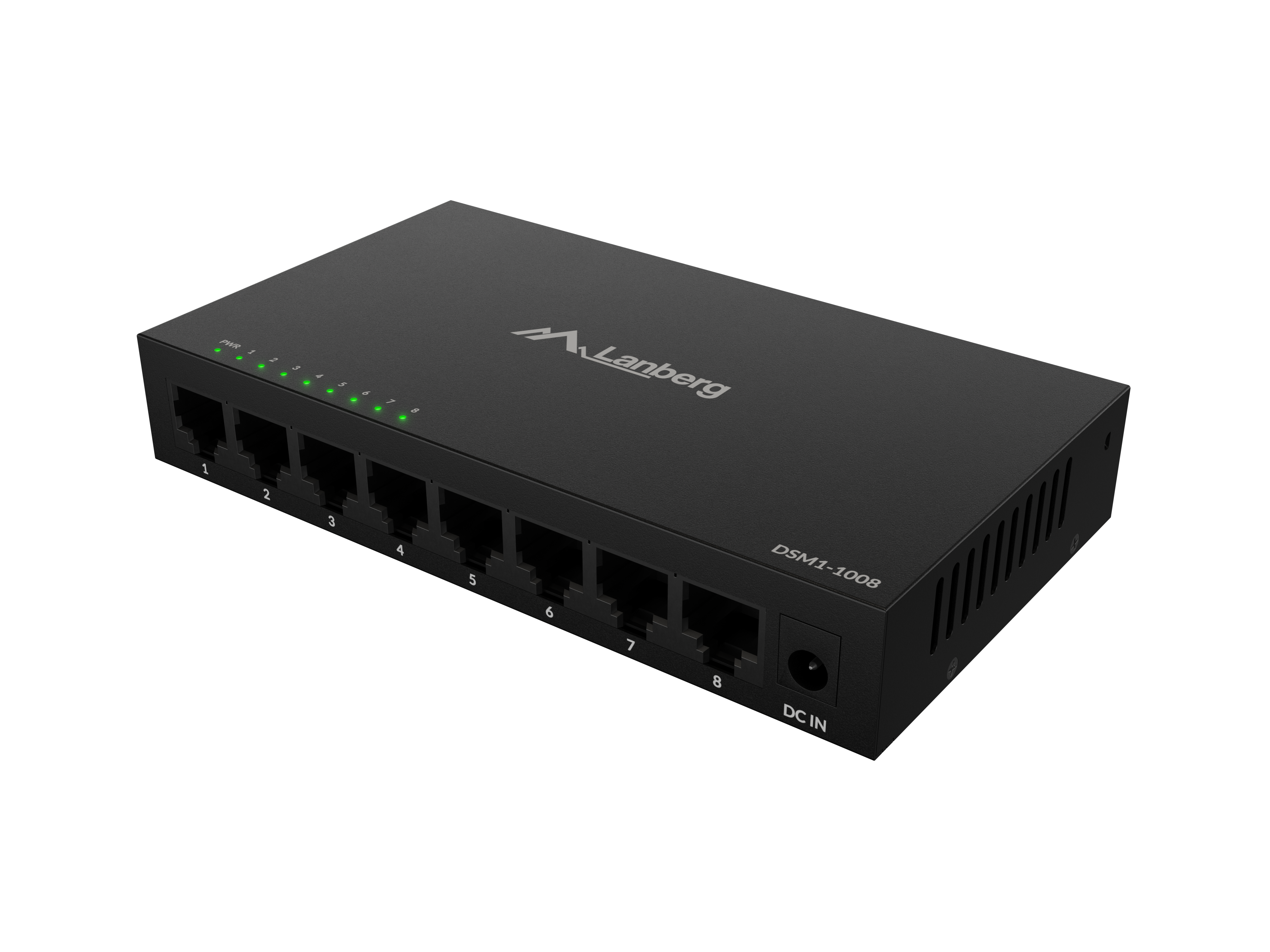 LANBERG DSM1-1008 SWITCH 8X 1GB/S UNMANAGED GIGABIT ETHERNET DESKTOP 12V (METAL CASE)