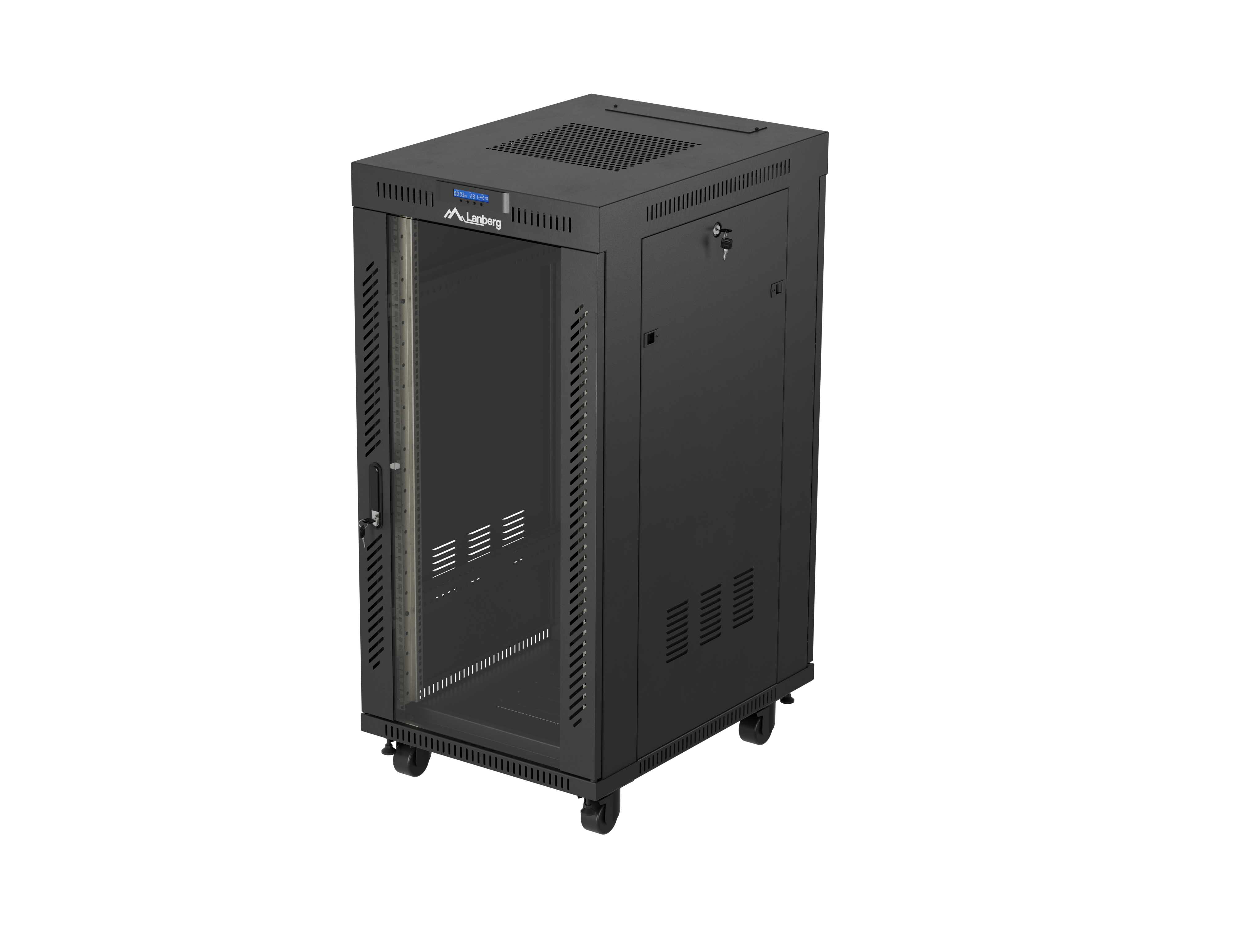 Lanberg FF01-6824-12BL rack cabinet 24U Freestanding rack Black