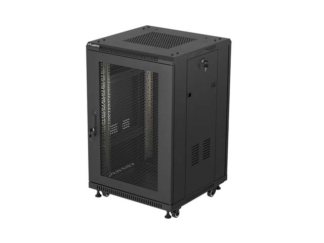 LANBERG 19" 18U 600x600 freistehend perf. Tür (FlatPack) sw