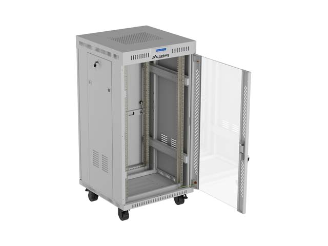 LANBERG 19" 22U 600x600 freisteh. LCD Glastür V2(FlatPack)gr
