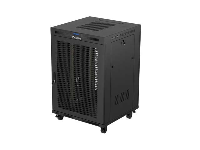 RACK CABINET 19" FREE-STANDING 22U/800X800 (FLAT PACK) WITH MESH DOOR LCD BLACK LANBERG V2