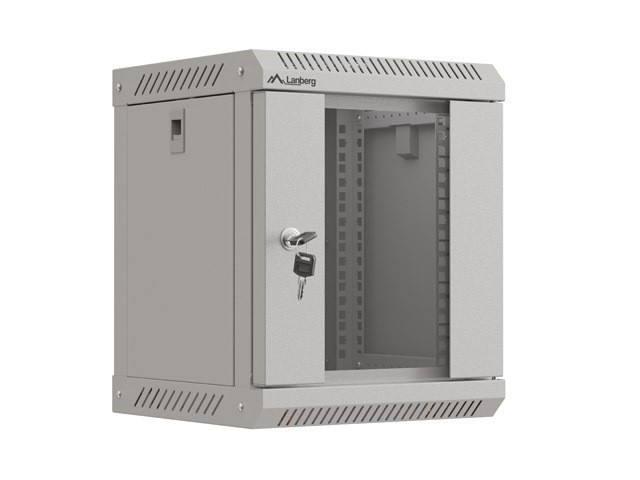 RACK CABINET 10" WALL-MOUNT 6U/300X300 (FLAT PACK) WITH GLASS DOOR GREY LANBERG