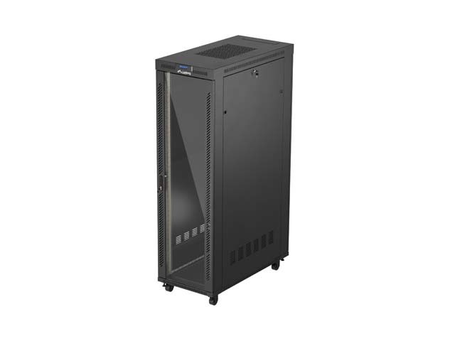 RACK CABINET 19" FREE-STANDING 42U/600X1200 (FLAT PACK) WITH GLASS DOOR LCD BLACK LANBERG