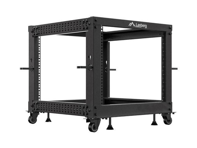 OPEN RACK 19" 9U 600X600-1100 ADJUSTABLE BLACK LANBERG